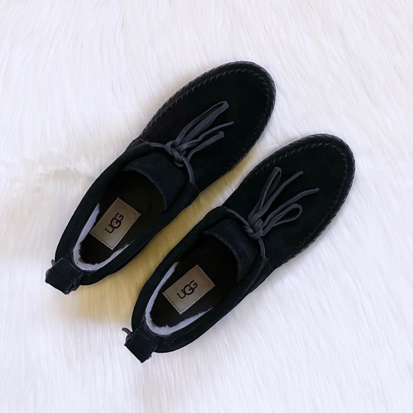 UGG Women’s Woodlyn Moc Ankle Boots In Black Suede - Picture 3 of 8